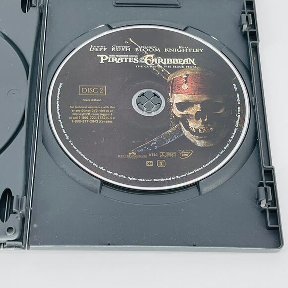 Pirates Of The Caribbean The Curse Of The Black Pearl Movie DVD - GUC - Picture 10 of 15